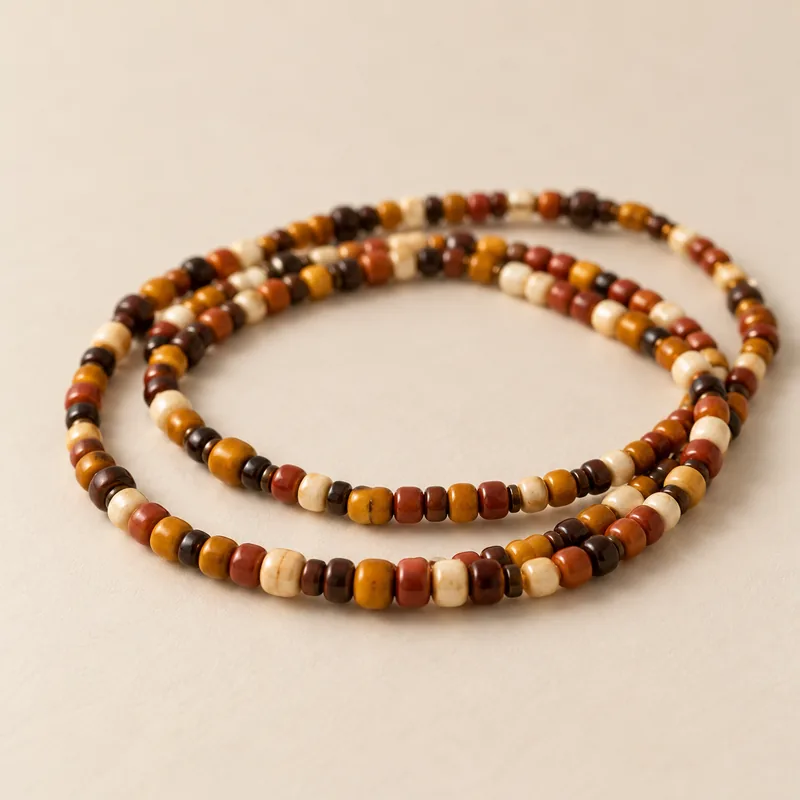 Strand of earth-toned seed beads